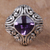 Amethyst cocktail ring, 'Purple Glitz' - Amethyst and Sterling Silver Cocktail ring from Indonesia (image 2b) thumbail