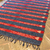 Wool rug, 'Rose Rivers' - Unique Blue and Red Wool Area Rug