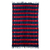 Wool rug, 'Rose Rivers' - Unique Blue and Red Wool Area Rug