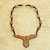 Wood pendant necklace, 'Horns of Victory' - Hand Crafted Wood Bead Necklace from Africa (image 2) thumbail