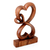 Wood sculpture, 'Love Blossoms' - Handmade Heart Shaped Wood Sculpture (image 2b) thumbail