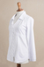 Cotton blouse, 'Lily of the Incas' - Lily of the Incas Button-front White Blouse (image 2d) thumbail