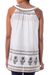 Beaded sleeveless cotton top, 'Golden Magic' - Sleeveless Cotton Block Print Top with Beadwork and Sequins