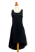 Sleeveless hi-low cotton sundress, 'Cempaka in Black' - Fair Trade Black Woven Cotton Sleeveless Sundress