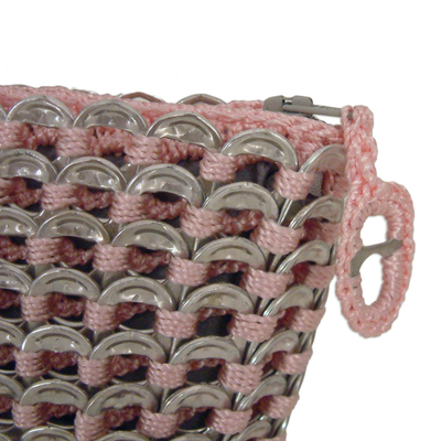 Soda pop-top coin purse, 'Pink Style' - Soda pop-top coin purse