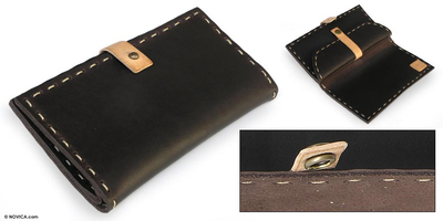 Leather wallet, 'Urban Dark Brown' - Leather wallet