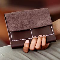 Leather wallet, 'Versatile Brown' - Leather wallet