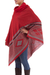 Baby alpaca and silk blend poncho, 'Chic Iconography in Red' - Peruvian Red and Grey Poncho in a Baby Alpaca and Silk Blend