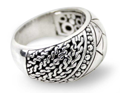 Men's sterling silver ring, 'Brave One' - Men's sterling silver ring