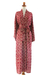 Batik robe, 'Ruby Red Nebula' - Red Hand Crafted Batik Robe from Indonesia (image 2c) thumbail