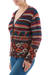 100% alpaca cardigan, 'Chimu Soiree' - Chimu Glyphs on 100% Alpaca Multicolor V-neck Cardigan (image 2b) thumbail