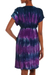 Rayon blend dress, 'Twilight Amlapura' - Mid Length Tie Dyed Rayon Blend Dress in Lilac and Indigo
