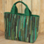 Silk tote bag, 'Exotic Green' - Hand Woven Silk Hill Tribe Tote Bag in Green (image 2) thumbail
