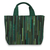 Silk tote bag, 'Exotic Green' - Hand Woven Silk Hill Tribe Tote Bag in Green thumbail