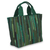 Silk tote bag, 'Exotic Green' - Hand Woven Silk Hill Tribe Tote Bag in Green (image 2b) thumbail
