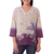 Cotton batik tunic, 'Purple Songbird' - Handcrafted Batik on Cotton Tunic Thailand