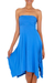 Jersey knit dress, 'Java in Blue Chic' - Strapless Knit Tube Dress thumbail