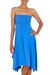 Jersey knit dress, 'Java in Blue Chic' - Strapless Knit Tube Dress