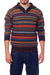Men's 100% alpaca pullover sweater, 'Brown Heights' - Men's 100% Alpaca Striped Pullover Sweater with Turtleneck