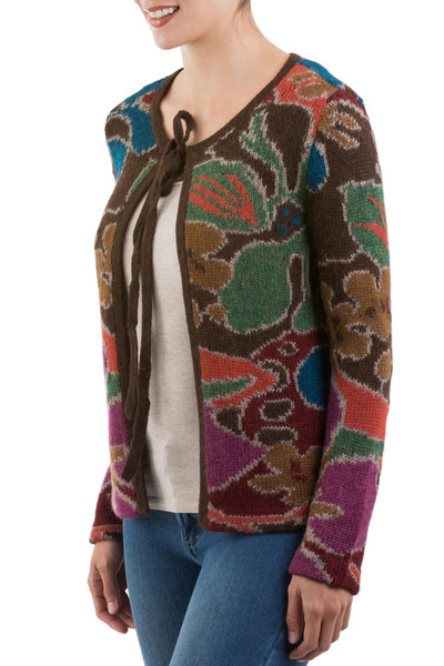 Suéter tipo cardigan de punto 100% alpaca art - Suéter tipo cárdigan 100% baby alpaca art knit