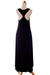 Modal hi-low dress, 'Black Frangipani' - Sleeveless Modal Dress with High-Low Hem