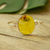 Amber pendant bangle bracelet, 'Sunstruck' - Natural Amber and Sterling Silver Bangle Pendant Bracelet