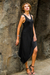 Jersey dress, 'Bold Black' - Jersey Knit Asymmetrical Dress (image 2) thumbail