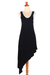 Jersey dress, 'Bold Black' - Jersey Knit Asymmetrical Dress (image 2c) thumbail