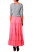 Cotton skirt, 'Strawberry Frills' - Rosy Pink Cotton Long Ruffled Skirt from India (image 2b) thumbail