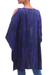 Tie-dyed rayon cold shoulder caftan, 'Aubergine Depths' - Tie Dyed Dark Purple Caftan Crafted from Rayon (image 2c) thumbail