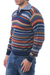 Men's 100% alpaca pullover sweater, 'Steel Blue Heights' - Men's 100% Alpaca Pullover Sweater with Turtleneck (image 2b) thumbail