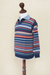 Men's 100% alpaca pullover sweater, 'Steel Blue Heights' - Men's 100% Alpaca Pullover Sweater with Turtleneck (image 2e) thumbail