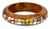 Wood bangle bracelet, 'Mumbai Mosaic' - Wood with Bone Inlay Indian Bangle Bracelet