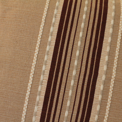Cotton cushion cover, 'Relaxing Hue' - Handwoven Cotton Cushion Cover in Cafe Au Lait from Mexico