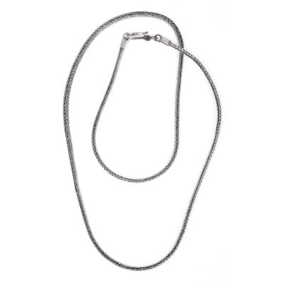 Sterling silver chain necklace, 'Naga Tradition II' - Artisan Crafted Sterling Silver Naga Chain Necklace