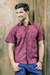 Men's batik cotton shirt, 'Indonesian Intricacy' - Men's Short Sleeve Button Down Cotton Shirt (image 2c) thumbail