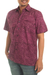 Men's batik cotton shirt, 'Indonesian Intricacy' - Men's Short Sleeve Button Down Cotton Shirt (image 2d) thumbail