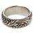 Sterling silver band ring, 'Floral Moon' - Sterling Silver Band Ring from Indonesia (image 2b) thumbail