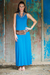 Jersey maxi dress, 'Cool Ocean Blue' - Jersey maxi dress (image 2) thumbail