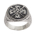 Men's sterling silver signet ring, 'Indra Sword' - Crossed Swords Sterling Silver Signet Ring for Men thumbail