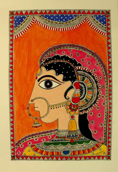 madhubani painting portrait