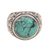 Men's sterling silver ring, 'Taru Tree' - Men's Reconstituted Turquoise and Silver Ring