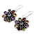 Amethyst and garnet flower earrings, 'Summer Blossoms' - Amethyst Garnet Earrings Blue Topaz Sterling Silver Jewelry