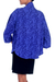 Batik jacket, 'Indigo Garden' - Blue Javanese Batik Rayon Jacket