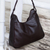 Leather shoulder bag, 'Generosity' - Dark Brown Leather Shoulder Bag