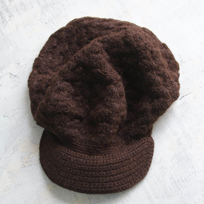 100% alpaca hat, 'Chocolate Cap' - 100% alpaca hat