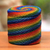 Beaded rattan basket, 'Rainbow Whirlpool' - Beaded rattan basket (image 2) thumbail