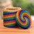Beaded rattan basket, 'Rainbow Whirlpool' - Beaded rattan basket (image 2b) thumbail