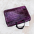 Bamboo chenille and cotton laptop case, 'Iridescent Violet' (14 inch) - Bamboo chenille and cotton laptop case (14 inch)