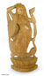 Escultura de madera - Escultura en madera de bailarina hindú.